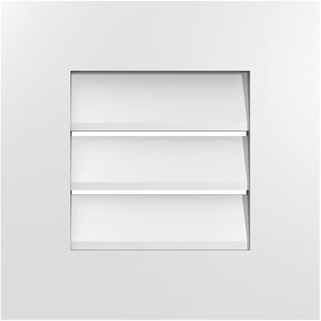 Ekena Millwork Vertical Surface Mount PVC Gable Vent: Functional, w/ 3-1/2"W x 1"P Standard Frame, 16"W x 16"H GVPVE16X1601SF